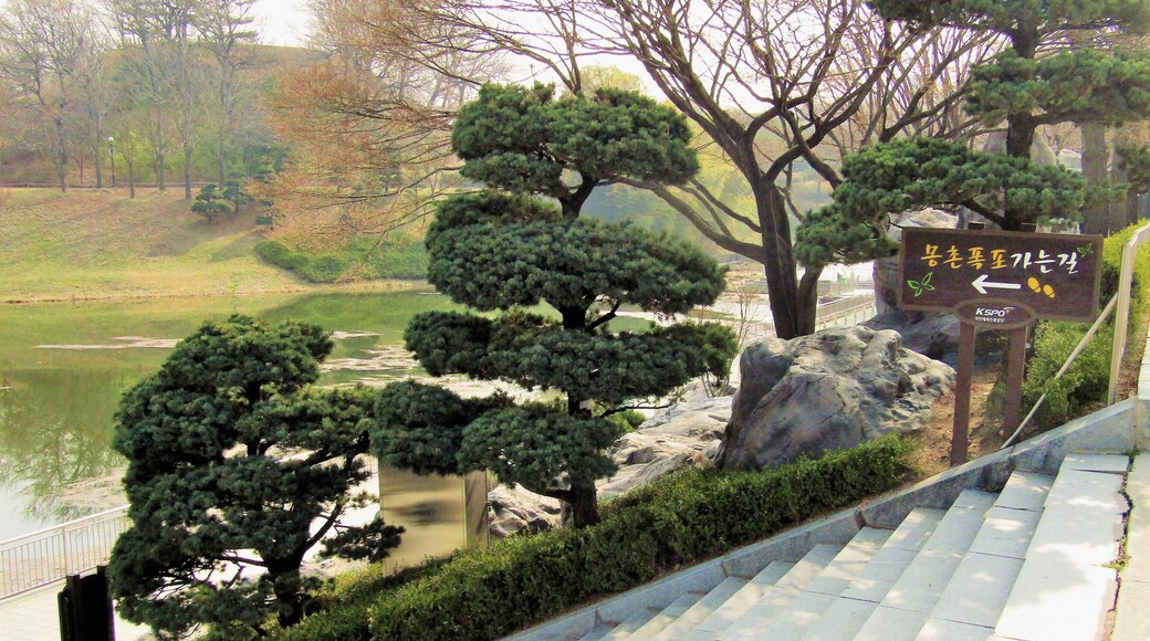 There's a large lake in the park with paths all around. Plenty of nature to enjoy