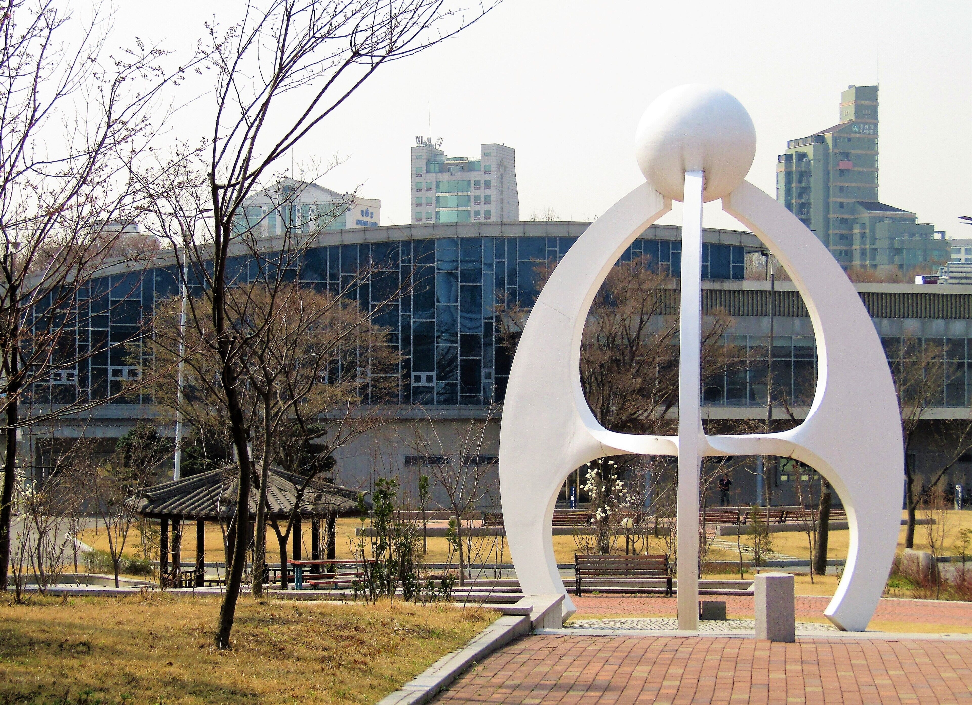 There are several large arenas at the park which look like they are still being used. Interesting sculptures, too.