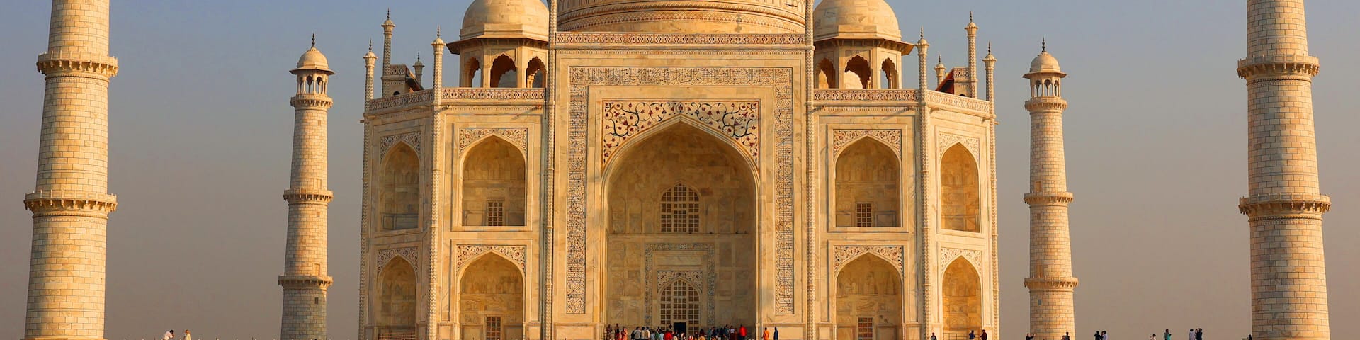 Taj Mahal at sunrise is an ivory-white marble mausoleum on the right bank of the river Yamuna in Agra India