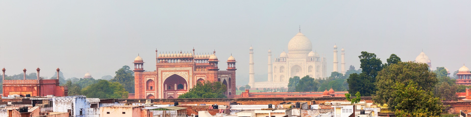 The Taj Mahal and the Red Fort in Delhi.