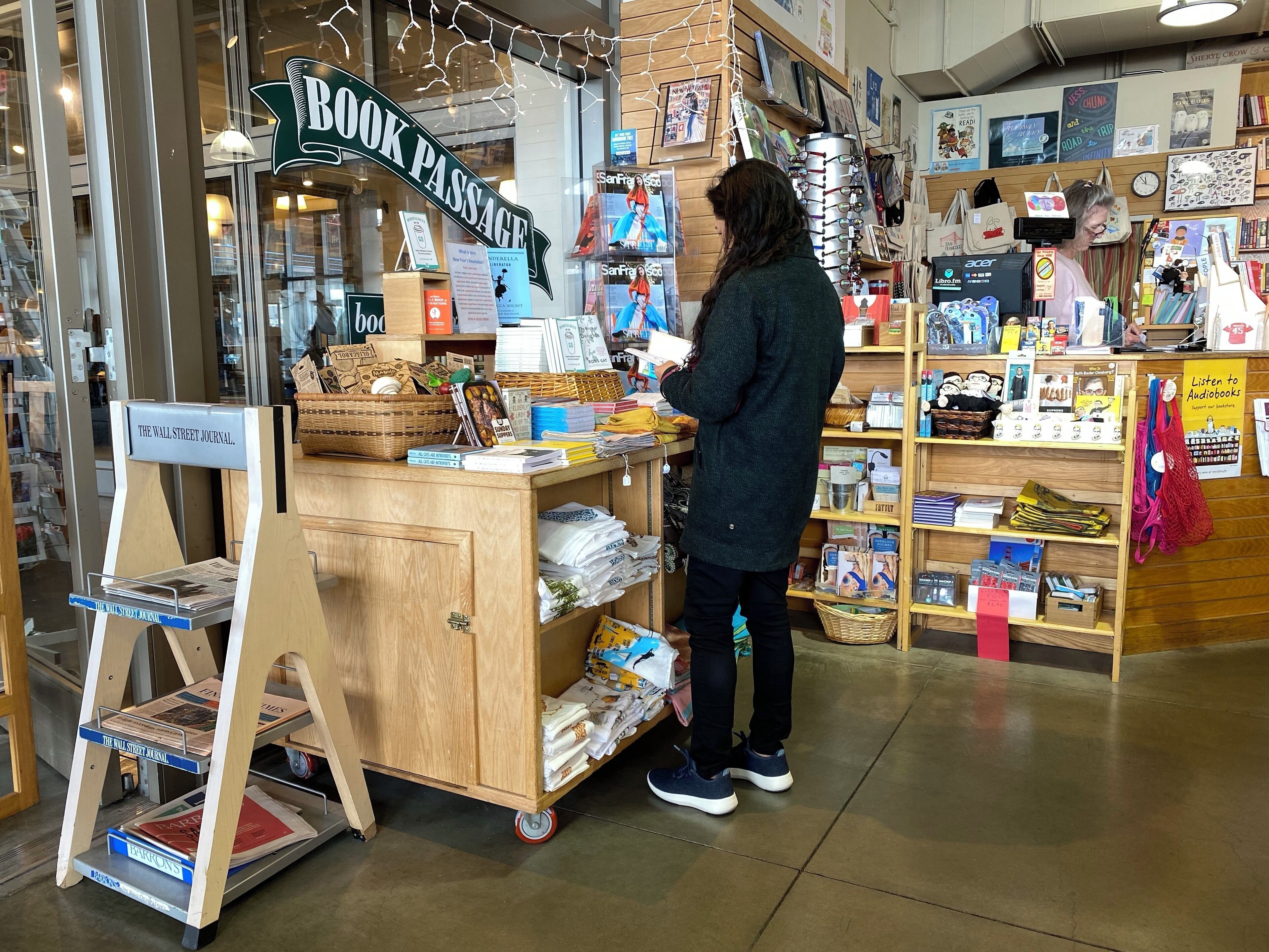 Book passage is a well respected Indy bookseller in the Bay Area.

Their Ferry Building outpost isn’t huge...but it’s well stocked. Their staff pics table has a well balanced mix of new titles and older ones that are still worth picking up. 

They don’t shy away from their liberal SF roots and have some edgy political works and satirical  books that poke at our culture.

#SanFrancisco #bookstore