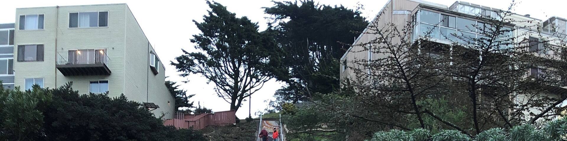 Cool staircase to see and maybe walk upstairs :)!