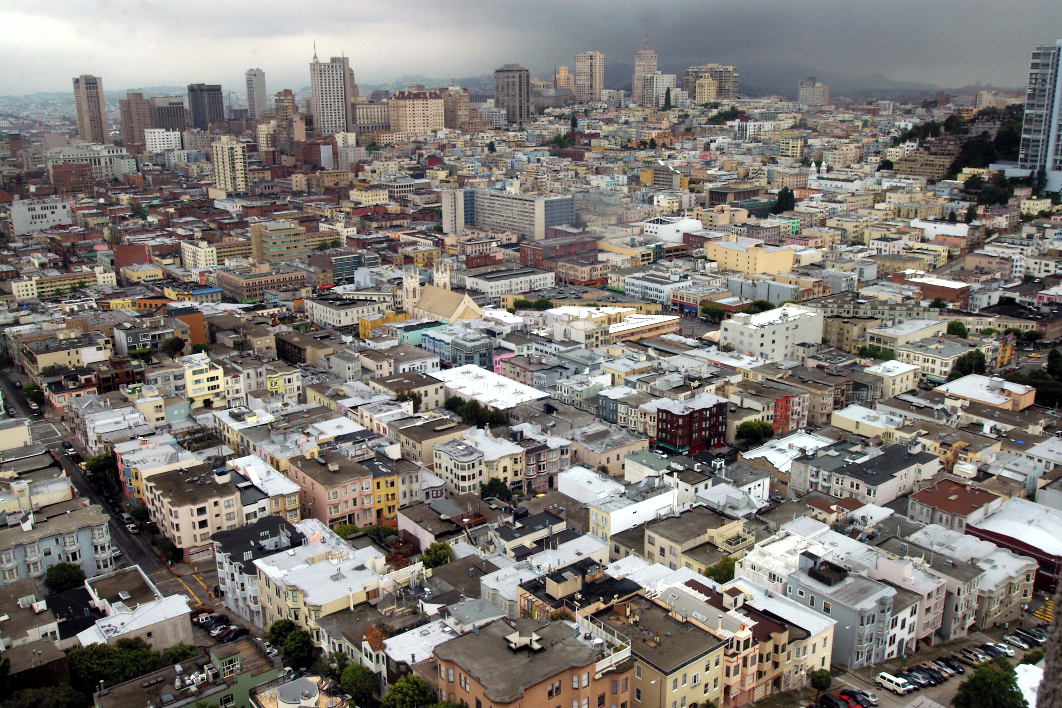 View of downtown San Francisco from Coit Tower.