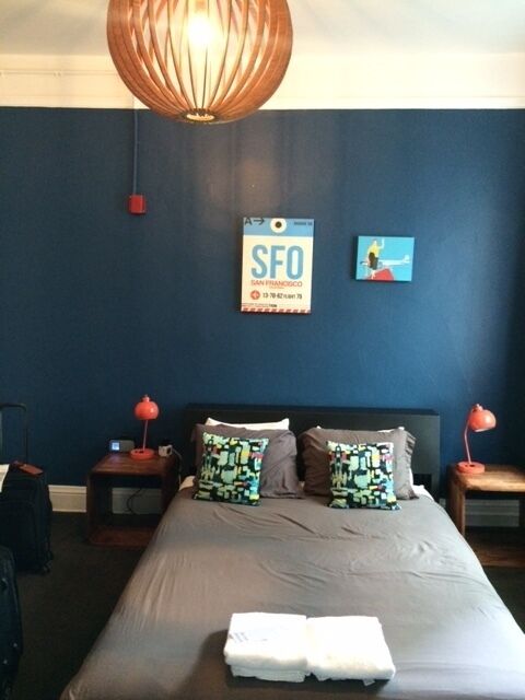 HI San Francisco Hostel is centrally located and close to public transportation.  The staff there is so friendly, and they offer daily (free!) activities to get you acquainted with the city and your fellow hostel guests.  If you don't mind living without some of the luxuries hotels usually offer (room service, housekeeping...), this is a great alternative! Read more about it here: http://rebeccawanderlusting.com/2015/12/12/city-by-the-bay-day-1/