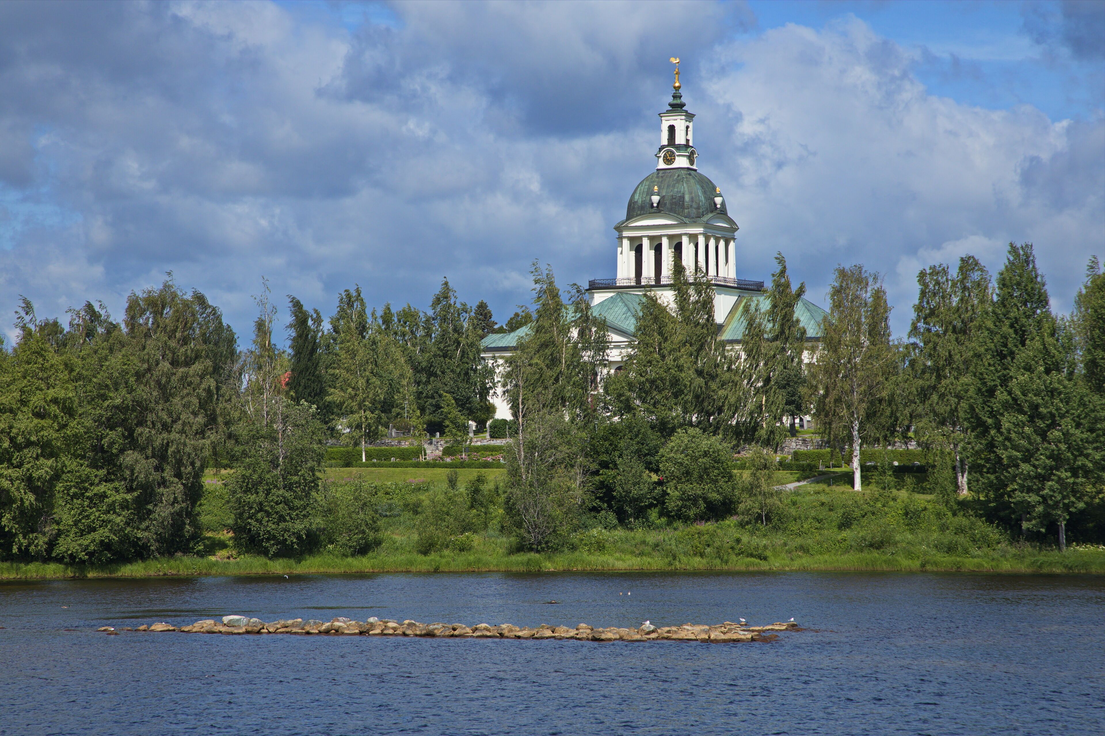 Church Landsförsamling at the river Skellefteälven in Skelleftea, Sweden, Europe
