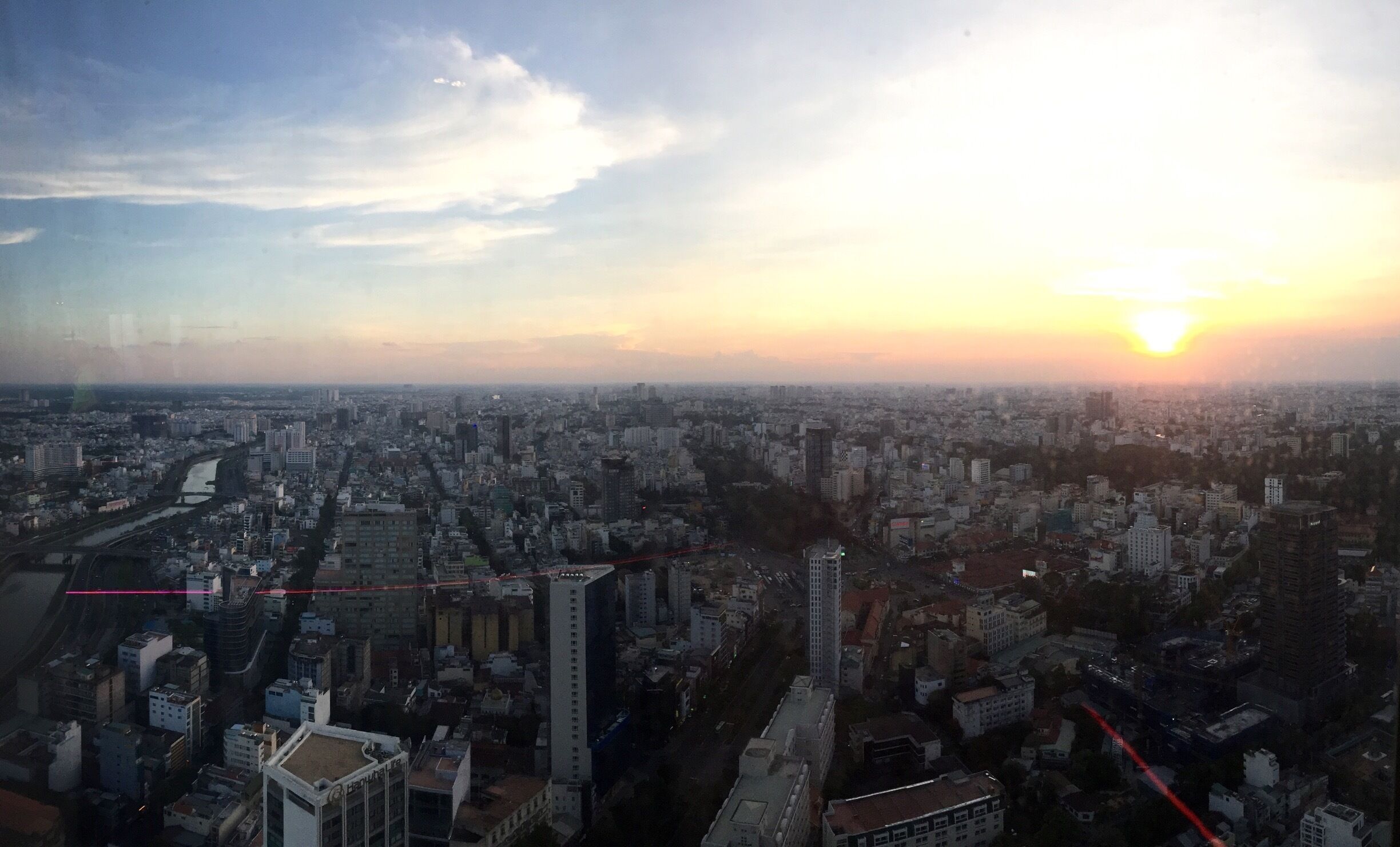 The Bitexco Building in Ho Chi Minh City offers the tallest views of the city. Going up to the sky platform costs 200,000d ($10). You could also go a few floors higher to a cafe or bar. Great place to go for sunset where you can get 360-degree views of the city. 