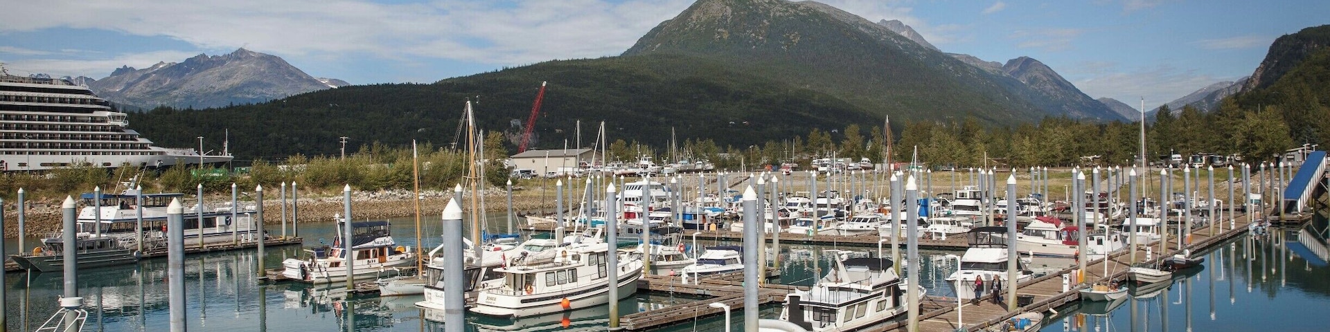 The marina at Skagway. The place to catch a catamaran to the Alaskan wilderness!
