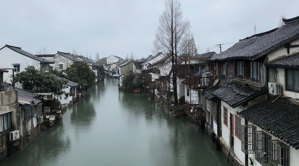 The wonderful cityscape along the river .