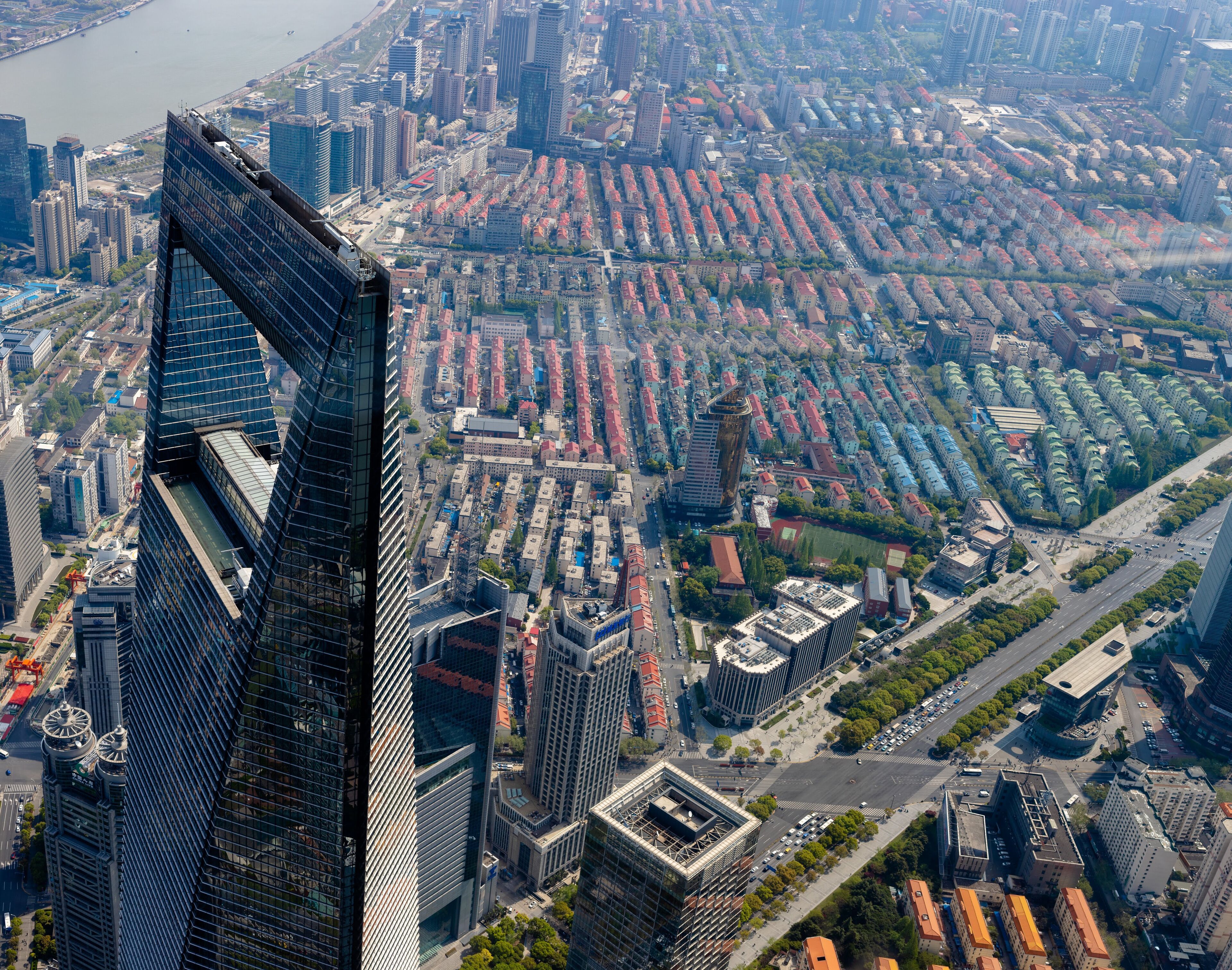 Looking down in Shanghai World Financial Centre