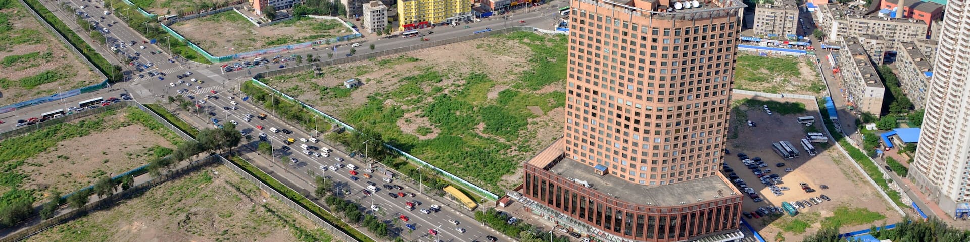 Shenyang City Skyline Aerial view, Liaoning Province, China. Shenyang is the largest city in Northeast China (Manchuria). Photo taken from Liaoning Broadcast and TV Tower, downtown Shenyang, China.