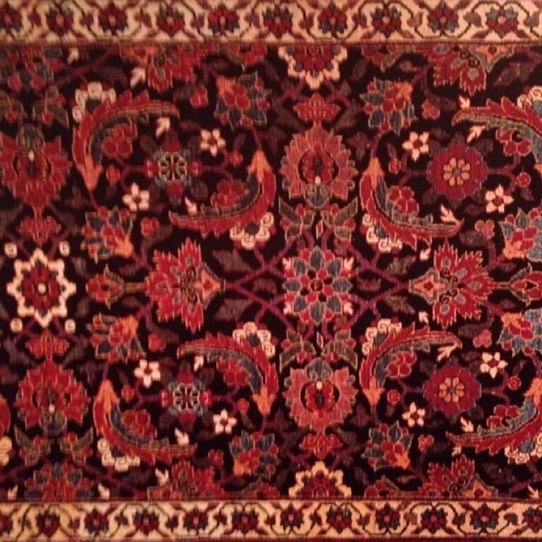 Beautiful and unique islamic design of  many carpets displayed inside the museum.