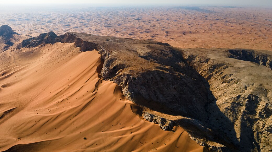 Fossil Rock in the Sharjah desert of the United Arab Emirates panoramic view