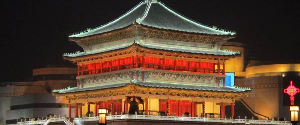 Our first night in Xi'an, although a cooler evening the lights made this so impressive. Exploring the old city was well worth the effort.