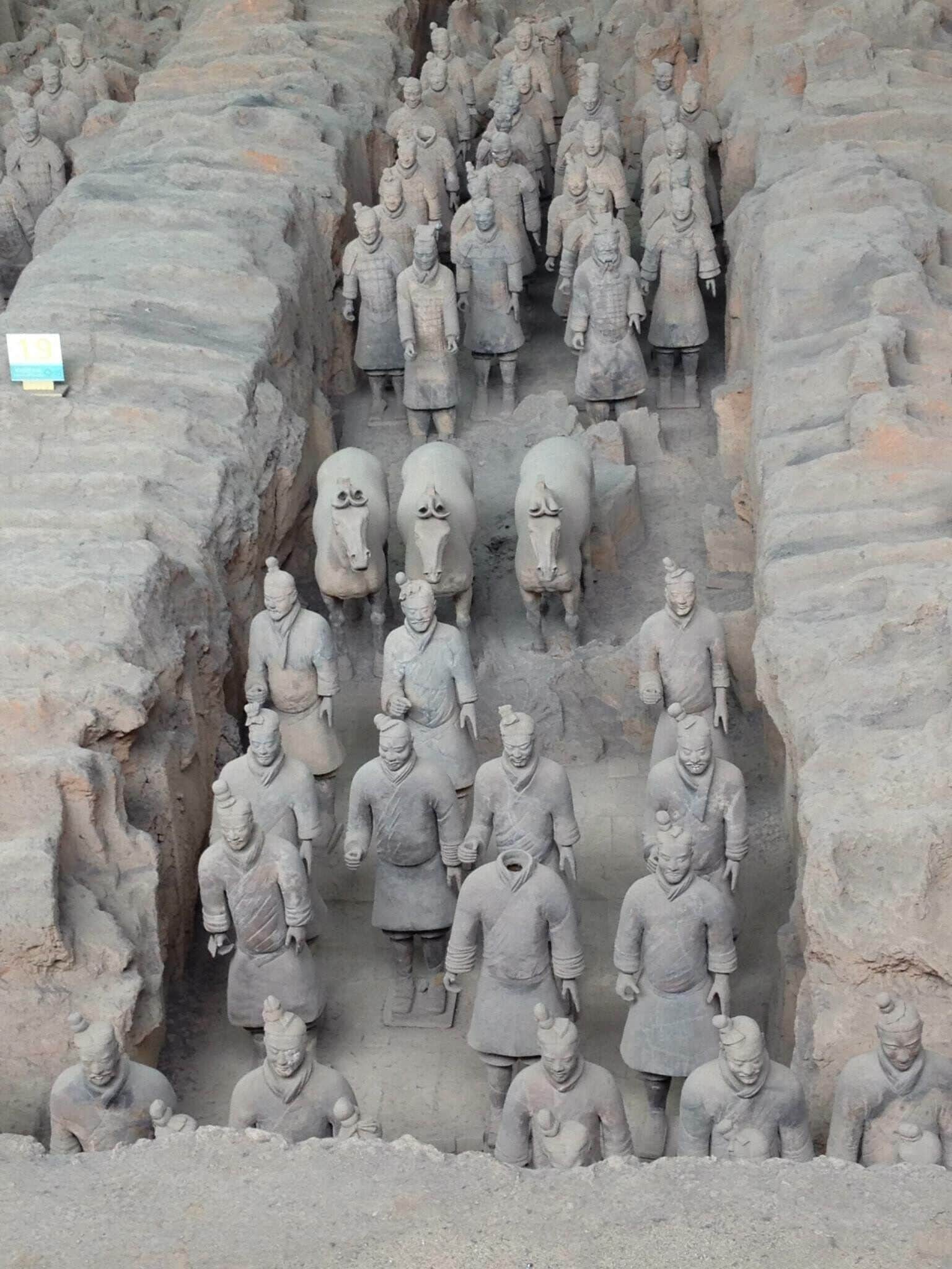 The Terracotta Army is a collection of terracotta sculptures depicting the armies of Qin Shi Huang, the first Emperor of China. Xi-An City