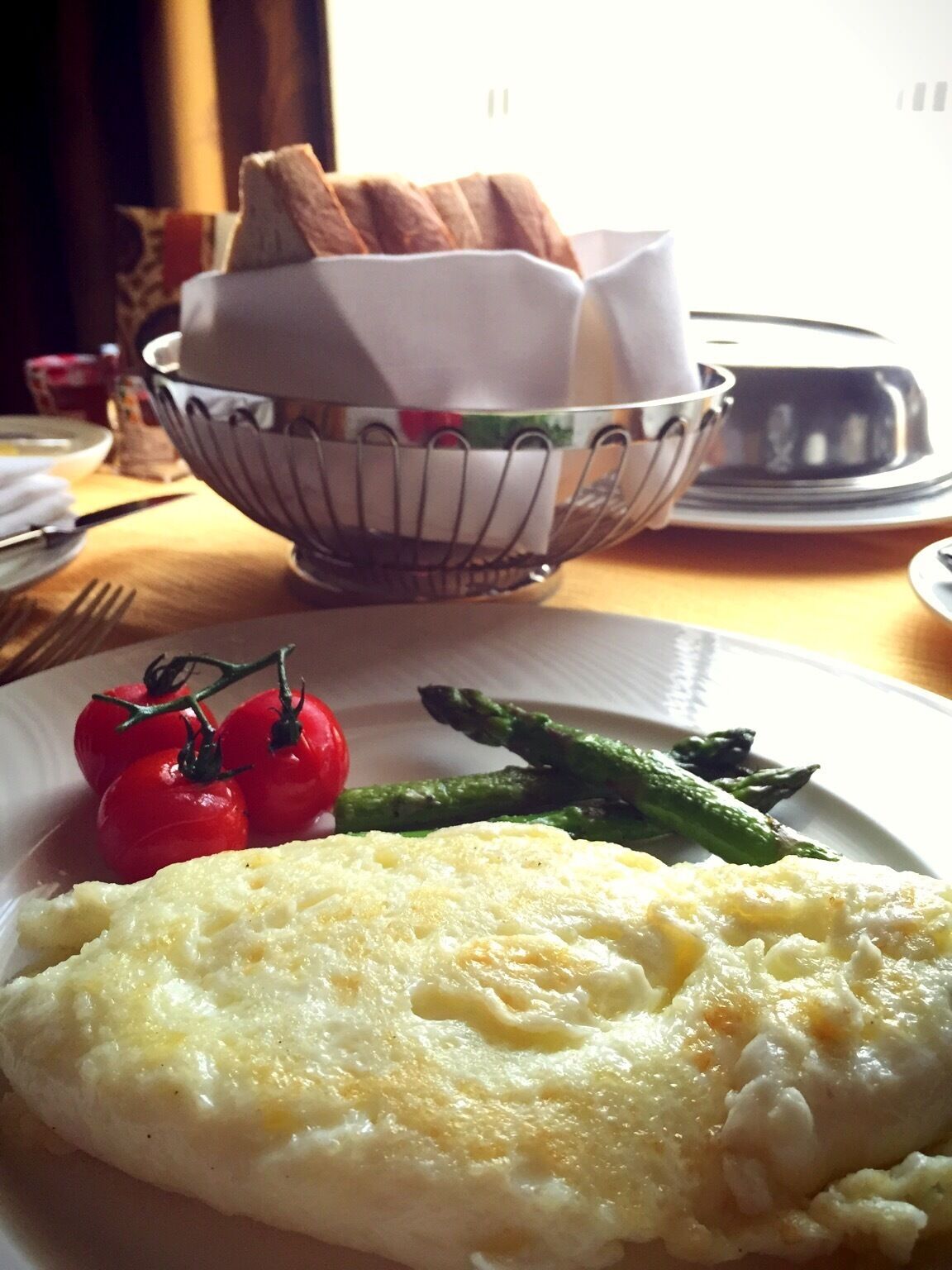 Healthy breakfast in bed.