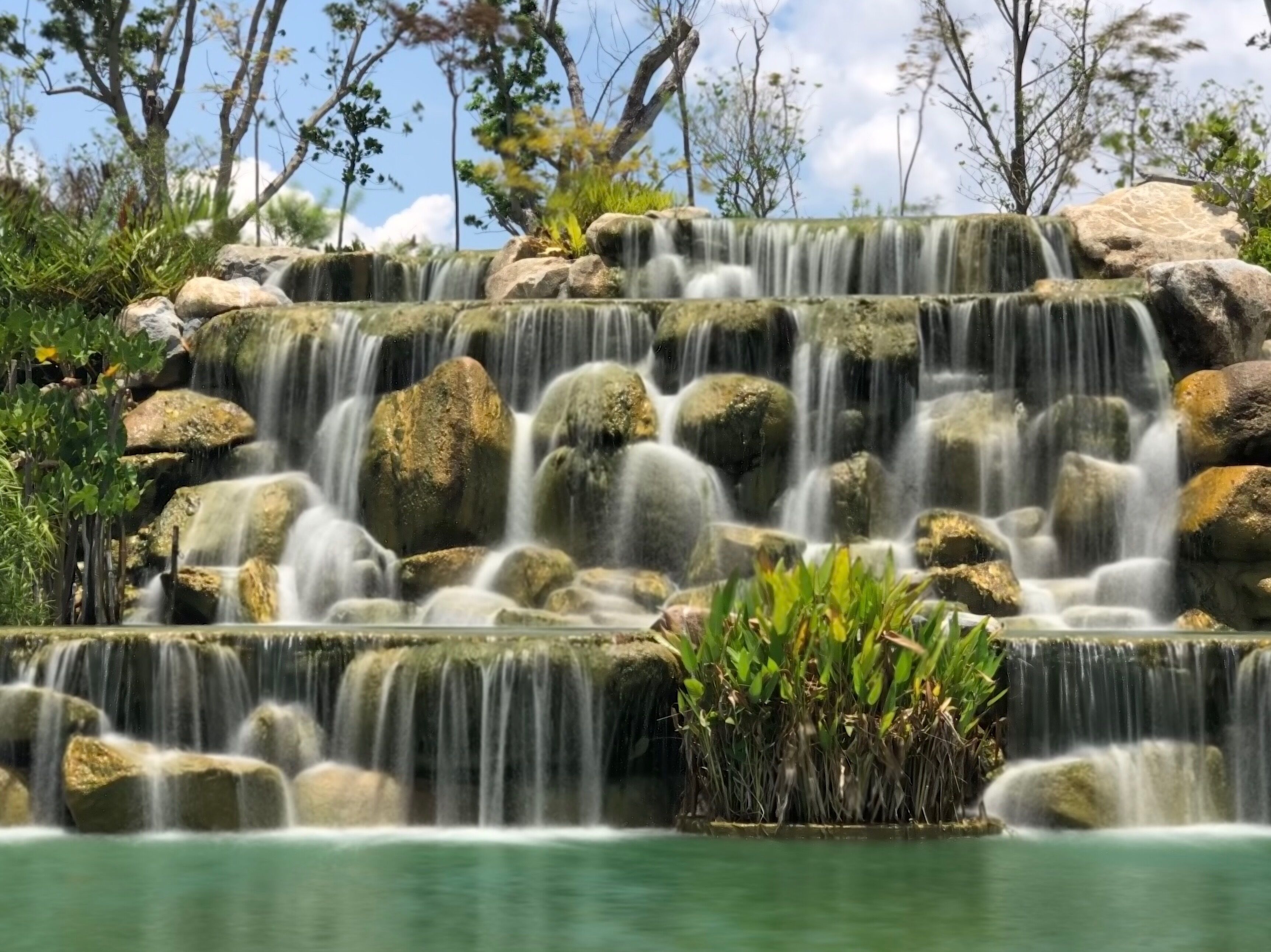 The small waterfall in hole 16 