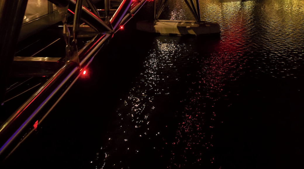 The Helix Bridge, one of many architectural marvels in the city of Singapore, looks even more spectacular at night.