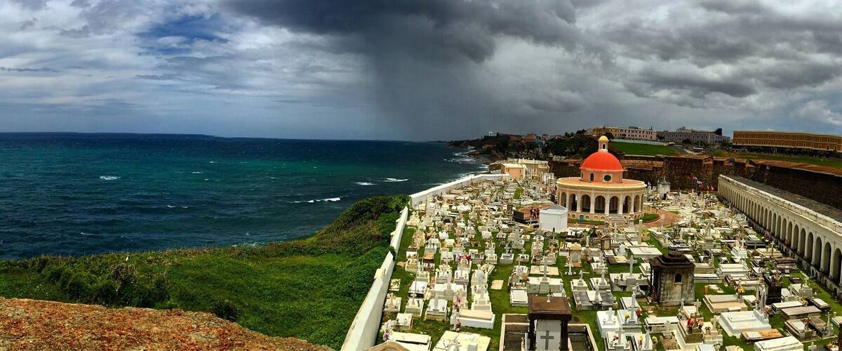 Summer afternoon rain shower approaching old San Juan #weekendgetaway #oldsanjuan #puertorico ##iphonephotography #iphone6plus