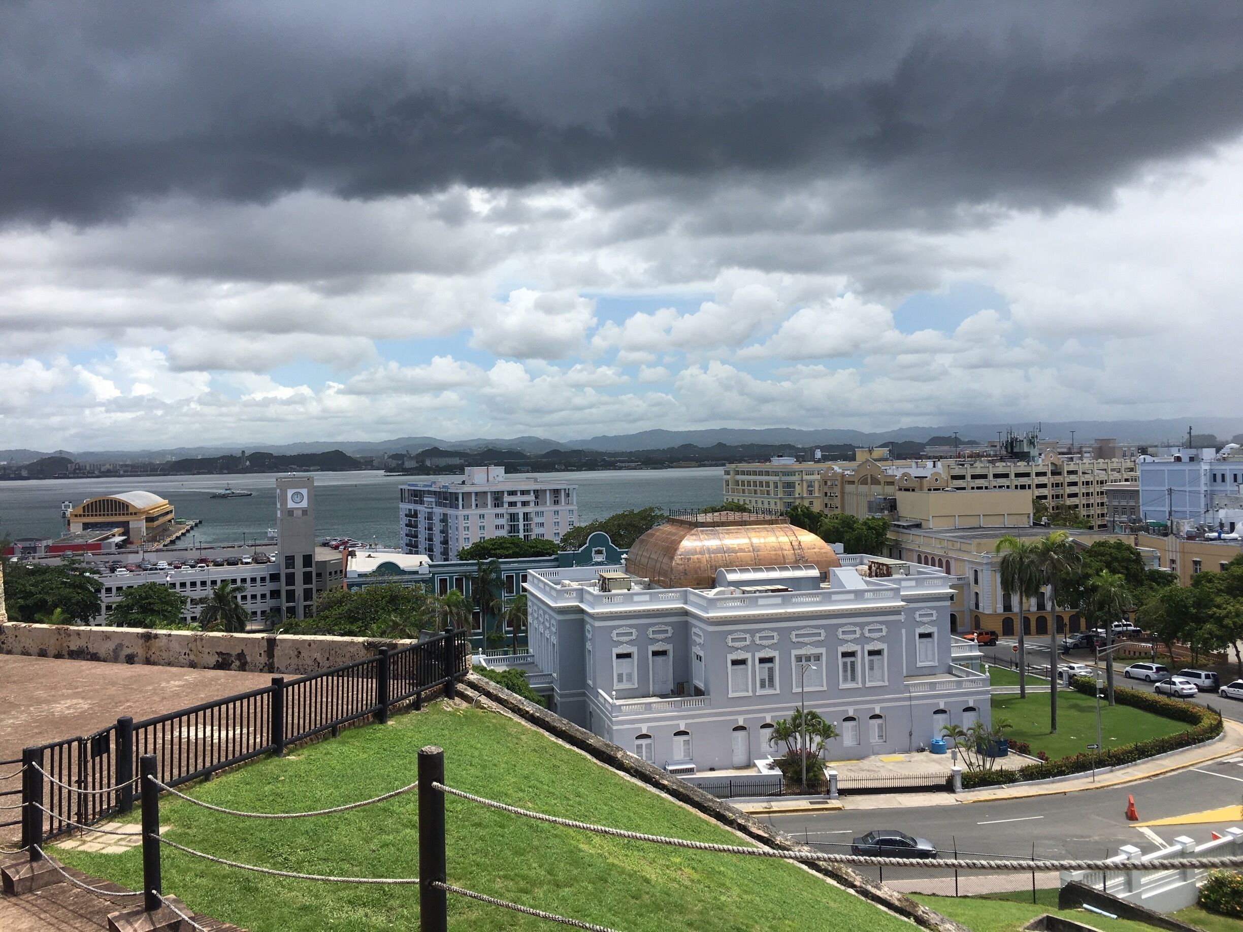 View from the Castillo as towards where the piers where the Cruise Ships Doc. #beautiful #colorful #beforethestorm