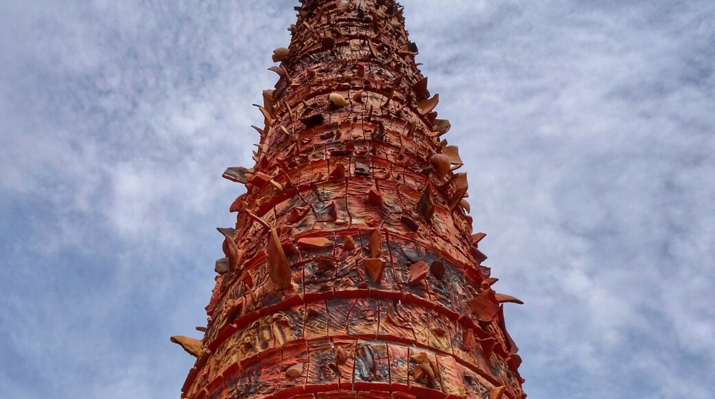 #SanJuan #PuertoRico
TĂłtem TelĂșrico - Plaza Del Quinto Centenario
A Plaza Del Quinto Centenario foi construĂda em 1992 para comemorar os 500 anos do descobrimento da AmĂ©rica. O Totem de 12 metros de altura, no cimo da praça, Ă© uma obra do artista Porto-riquenho Jaime SuĂĄrez e Ă© feito de granito negro e argila. Na parte baixa da praça tem uma bela fonte.
The Plaza Del Quinto Centenario was built in 1992 to commemorate the 500th anniversary of the discovery of America. The 12-meter high Totem at the top of the square is a work of Puerto Rican artist Jaime SuĂĄrez and is made of black granite and clay. In the lower part of the square there is a beautiful fountain.