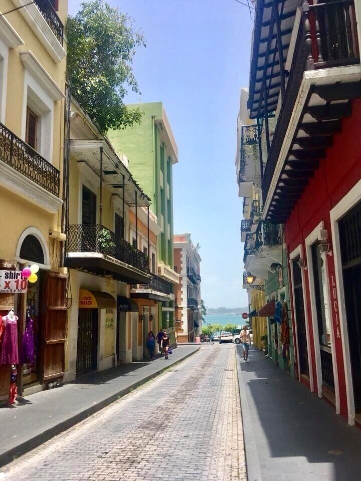 Walking through this cobblestone road and colorful homes. Old San Juan is so beautiful. #OnTheRoad #Culture