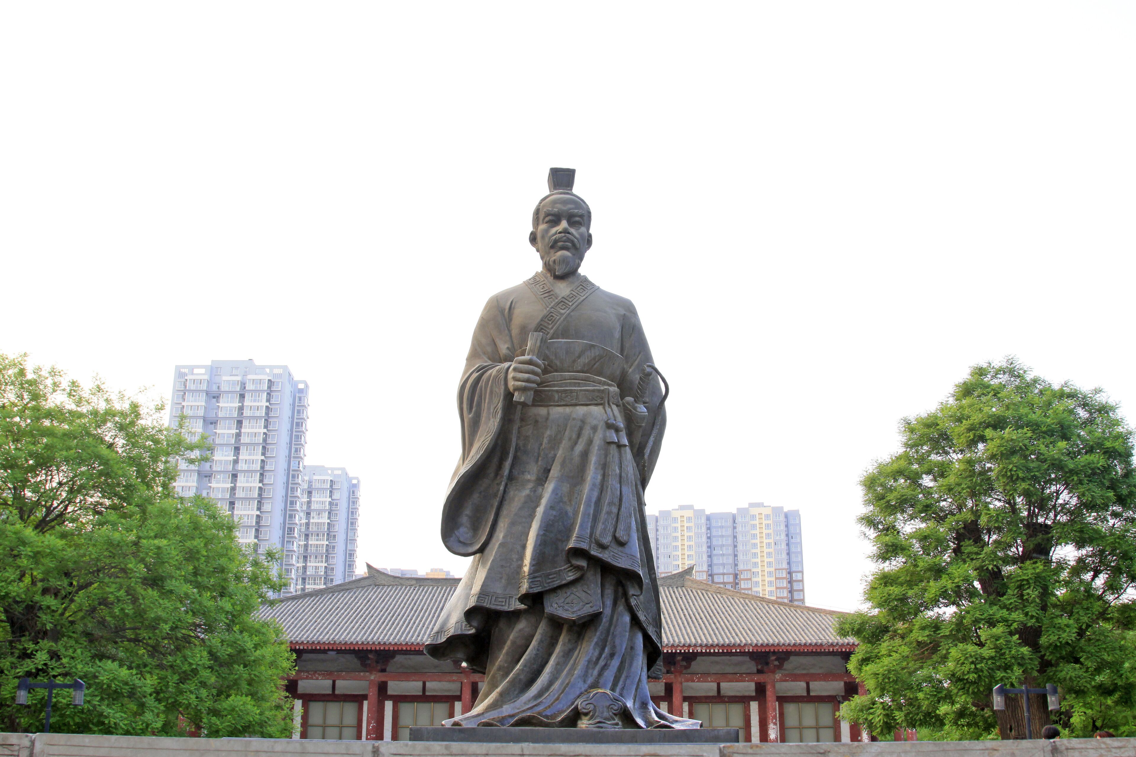 ancient Chinese characters statue in the park, shijiazhuang city, hebei province, China