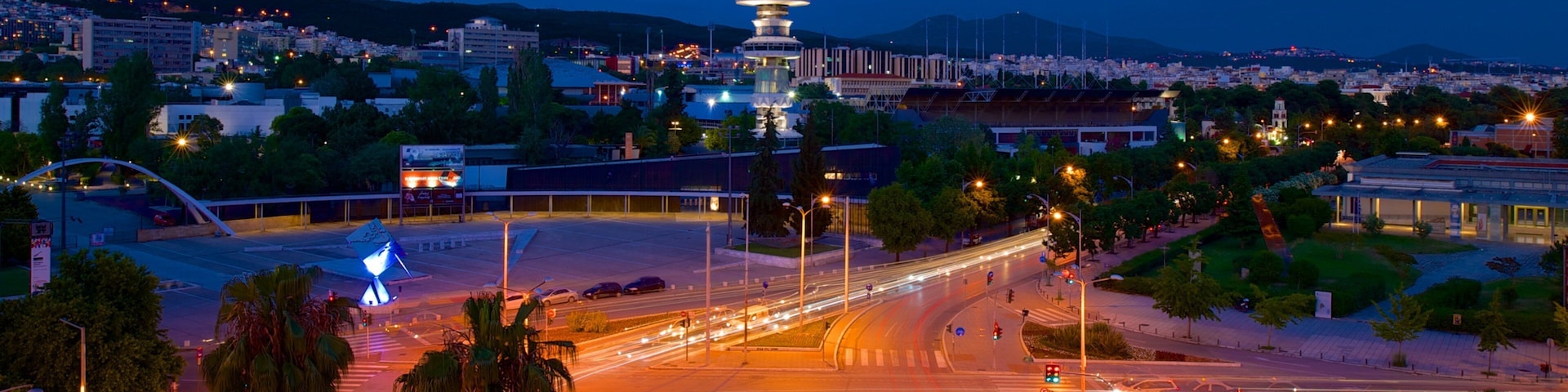 Thessaloniki which includes a city, night scenes and landscape views