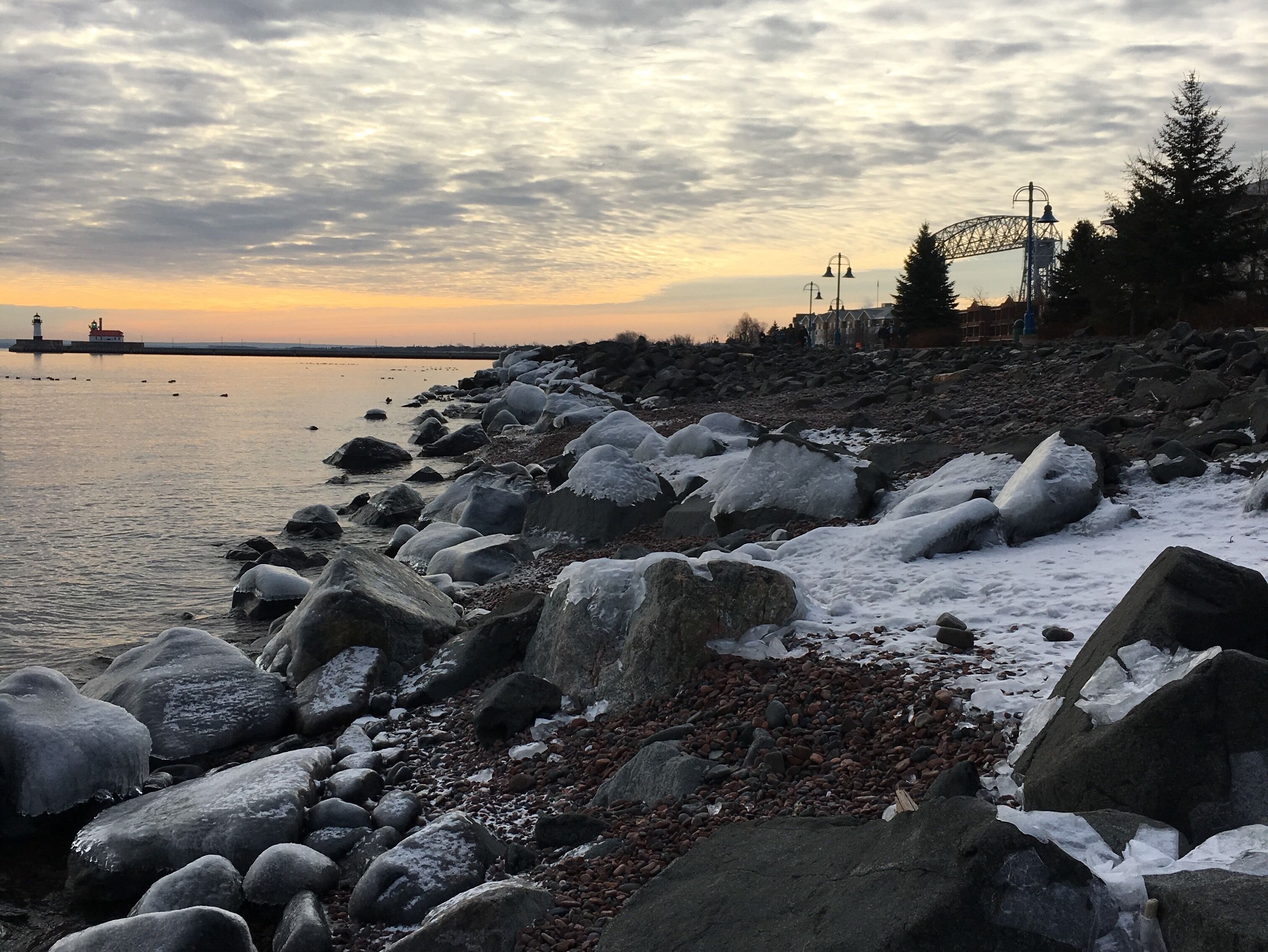Lake Superior... Lighthouse and lift bridge.