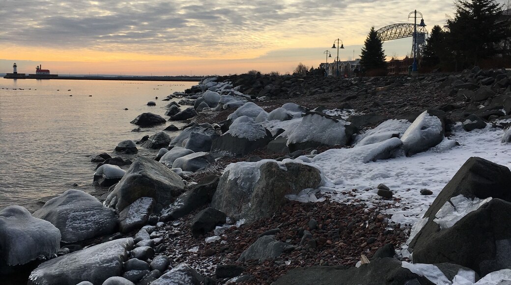 Lake Superior... Lighthouse and lift bridge.