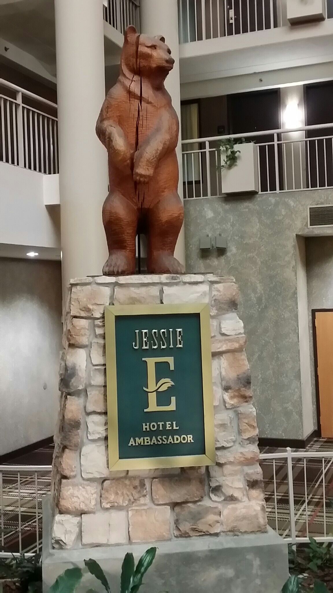 Keeping with the animals in hotels theme..... Meet  Jesse the bear. His promise is to provide guests with more than just the bear necessities.  