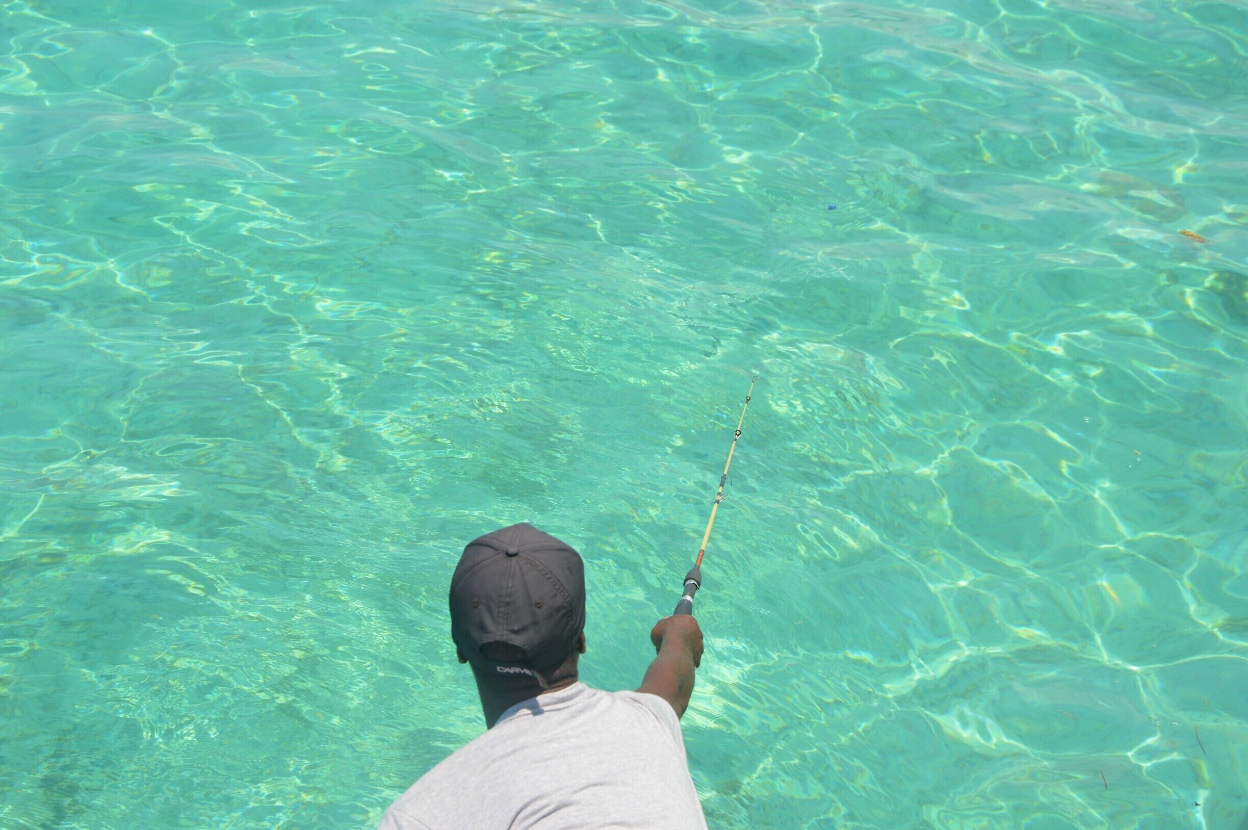 Here is a memory of our yatch's driver fishing to catch fish ( which is the lunch)who stops in the middle of nowhere which has transparent green water.  
It becomes an incredible view when the green wart mixes up with the.
#LifeAtExpedia