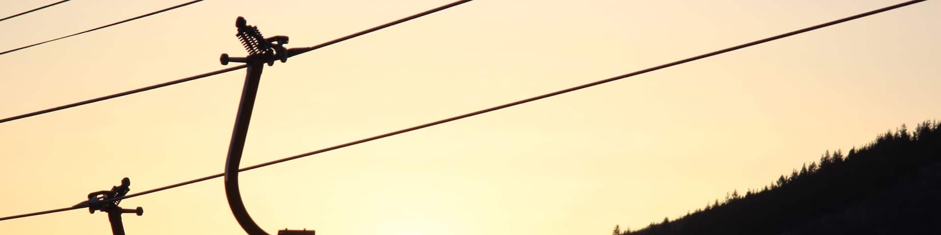 Sunrise over the mountain at Cantons Resort, Park City, Utah.