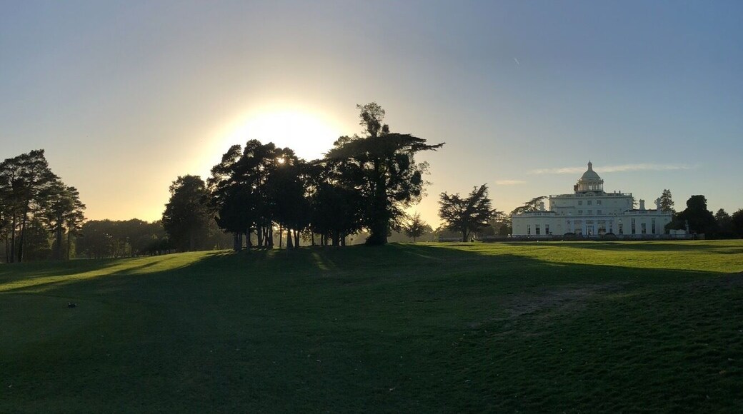 Sun setting over 18th at Stoke Park