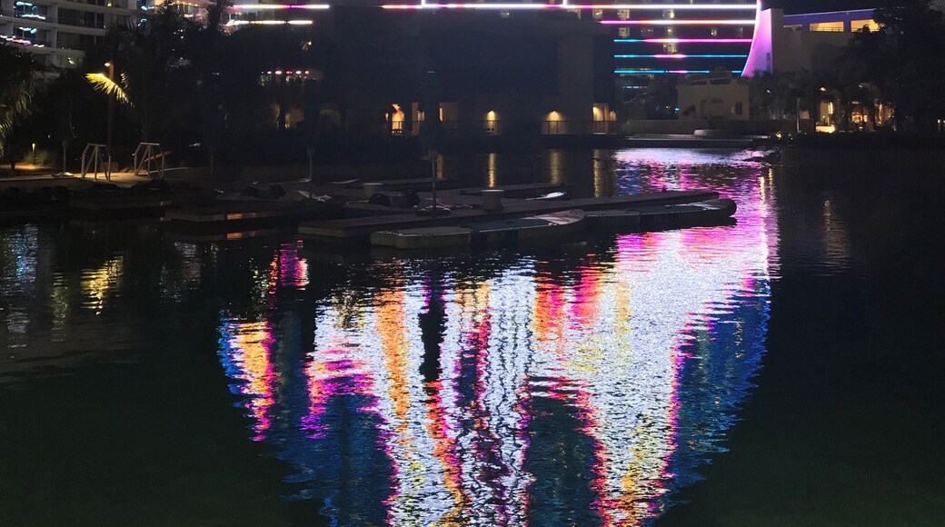 The guitar hotel by hard rock. Twice a day it has an amazing light show to music that lasts about 15 mins. Well worth a watch.