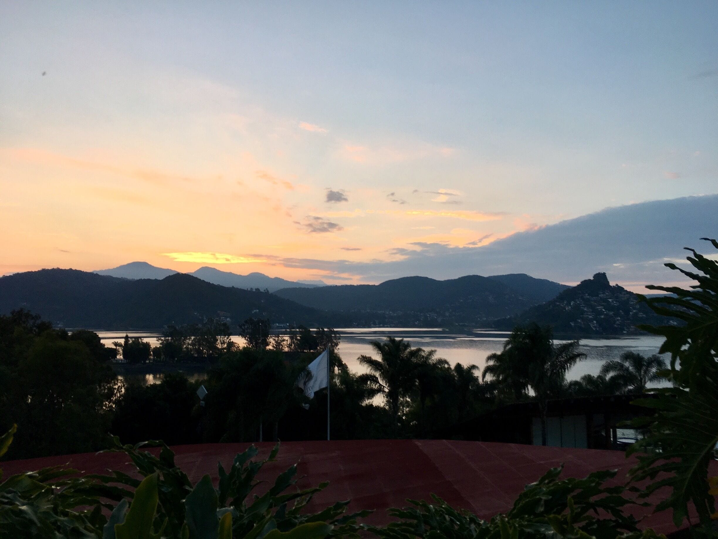 Valle de Bravo at sunset.