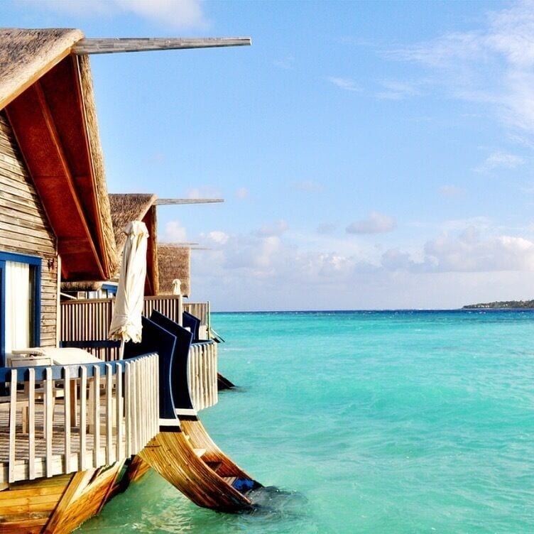 View from the balcony at Cocoa Island, by Como Hotels. 