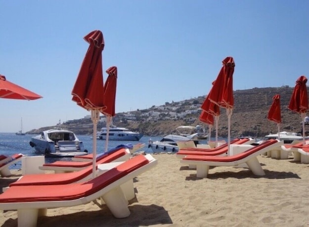 Sneak peek at the private beach you can enjoy if you stay at the Petasos Beach Resort & Spa! Or stay at the Petasos Town Hotel and take the free shuttle to spend the day here! #beachbound