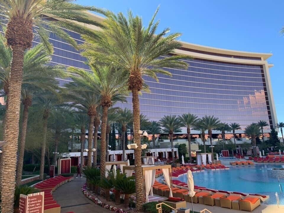 View of Red Rock Hotel from the pool area