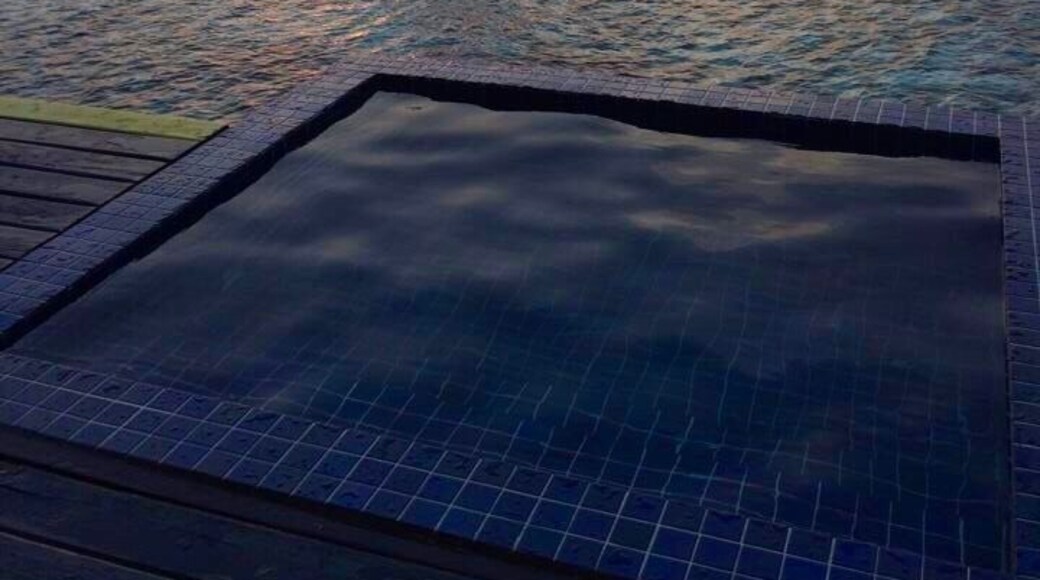 Enjoying sunset from out water villa