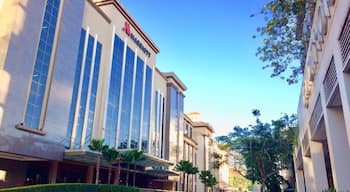 The Manila Marriott Hotel welcomes you to the Philippines with contemporary elegance, world-class service and an unparalleled location. You'll find our hotel within Resorts World, with its outstanding shopping, dining and entertainment; the 18-hole Villamor golf course is next door, and Manila Ninoy Aquino International Airport is moments away. Intuitively appointed rooms and suites are designed with your comfort in mind and feature deluxe bedding, marble bathrooms, flat-screen TVs and modern technology. Reserve a suite in our new West Wing for a truly memorable experience. Our hotel offers many varied dining options, including a steakhouse and an all-day buffet. Enjoy a workout in the gym or a massage at Quan Spa. Those planning events in Manila can make use of our expansive venue spaces, including the magnificent Grand Ballroom, which seats 3,800. Enjoy your free time by visiting one of the nearby malls and casinos, as well as Manila Ocean Park. We look forward to seeing you at the Manila Marriott Hotel.