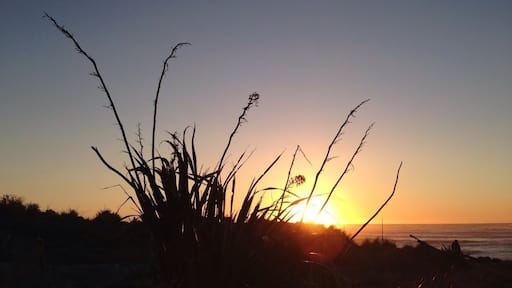 Sunset behind our lodge