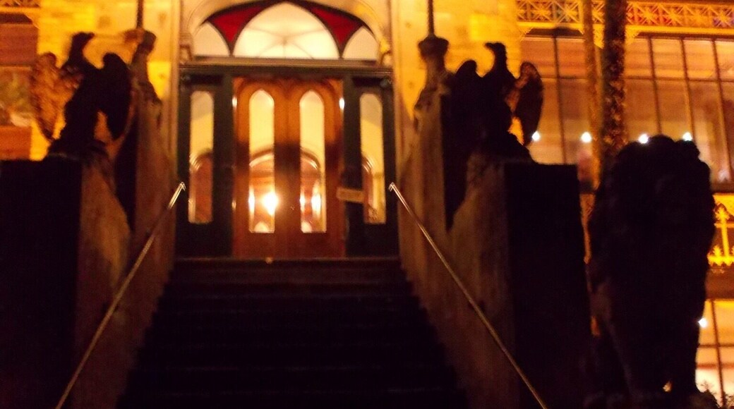 The way to the castle was eerie because of the fog. Just what you want when you stay the night in a castle! I arrived at 5pm. On time to prepare for the supper and evening. Beautiful place. Of course I have pictures of the inside but cannot publish them. You will have to go see for yourself! Nice place. They restored it. It is beautiful. The gardens are great. The accommodations are superb and the food is delightful... A must if you are in Dunedin.