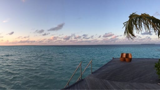 Always ask for the end water bungalow to catch uninterrupted sunsets like these in the Maldives