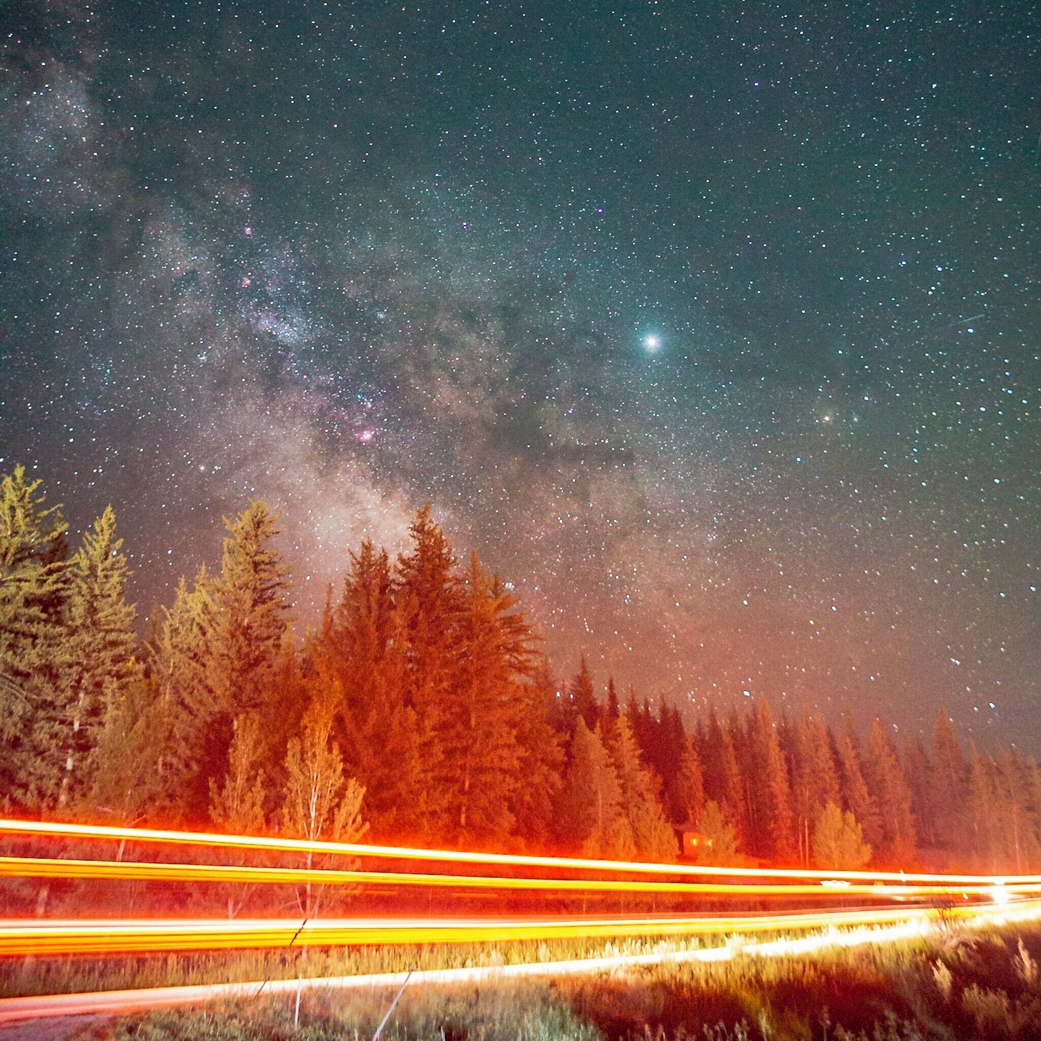 Most of the time car lights ruin an astro photo. Sometimes they add something more to it. I actually like how this one car’s headlights lit up the scene of the Milky Way rising over the evergreens just outside the entrance to the Jackson Hole/ Snake River KOA. #nature #milkyway #koa #wyoming #canon #teamcanon
