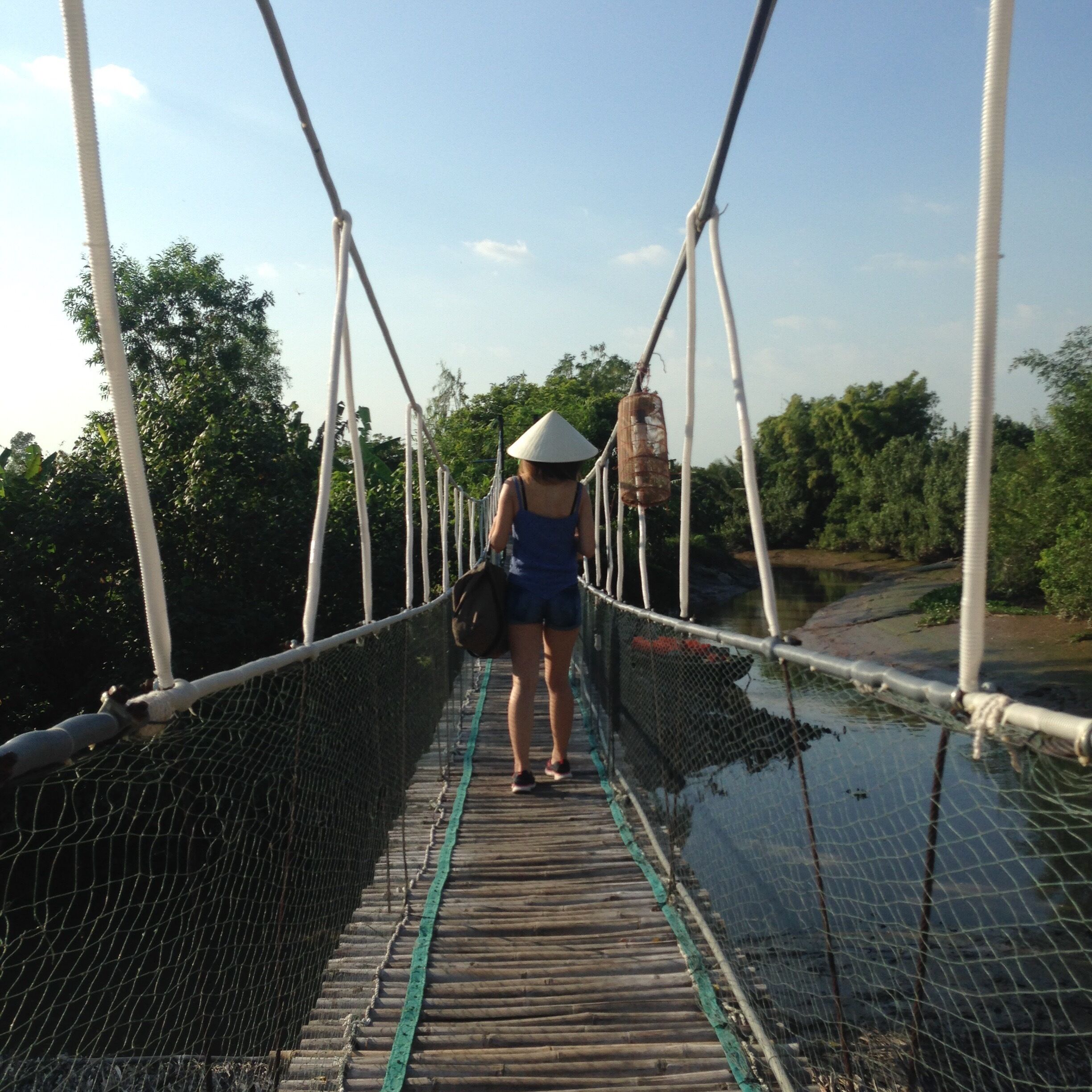 Bridge from restaurant to bungalows 