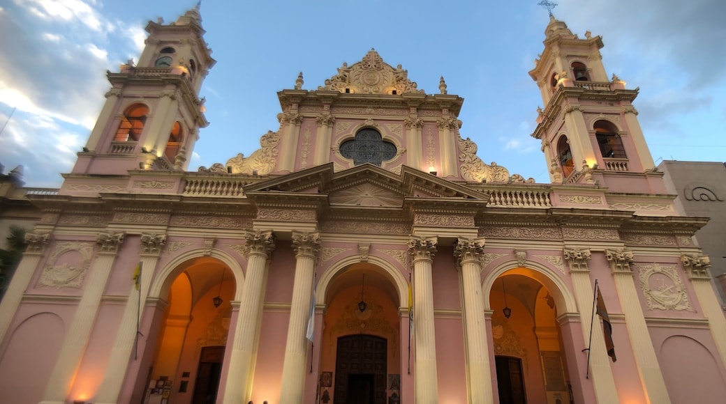 Pink coloured church in Salta