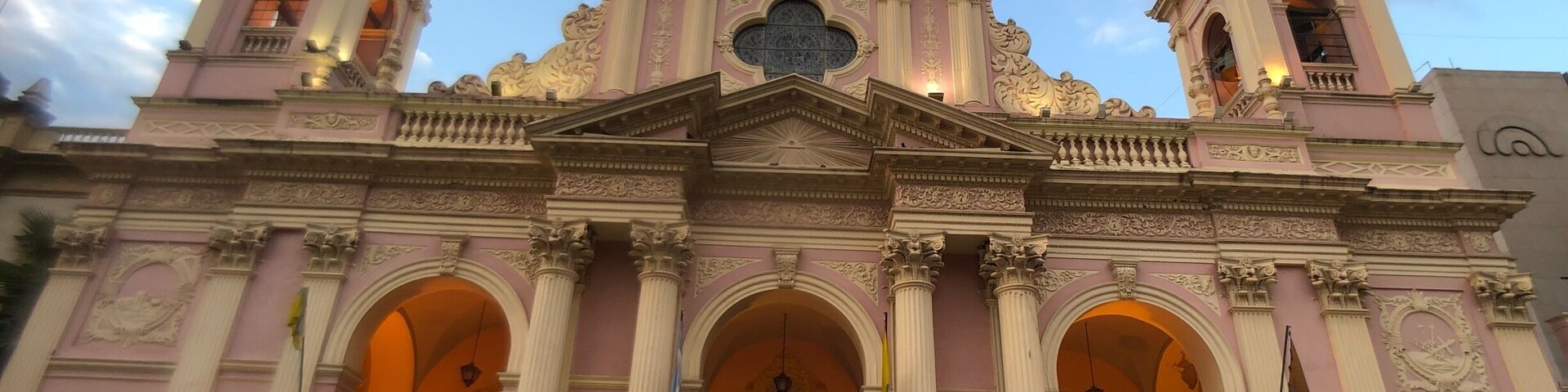 Pink coloured church in Salta