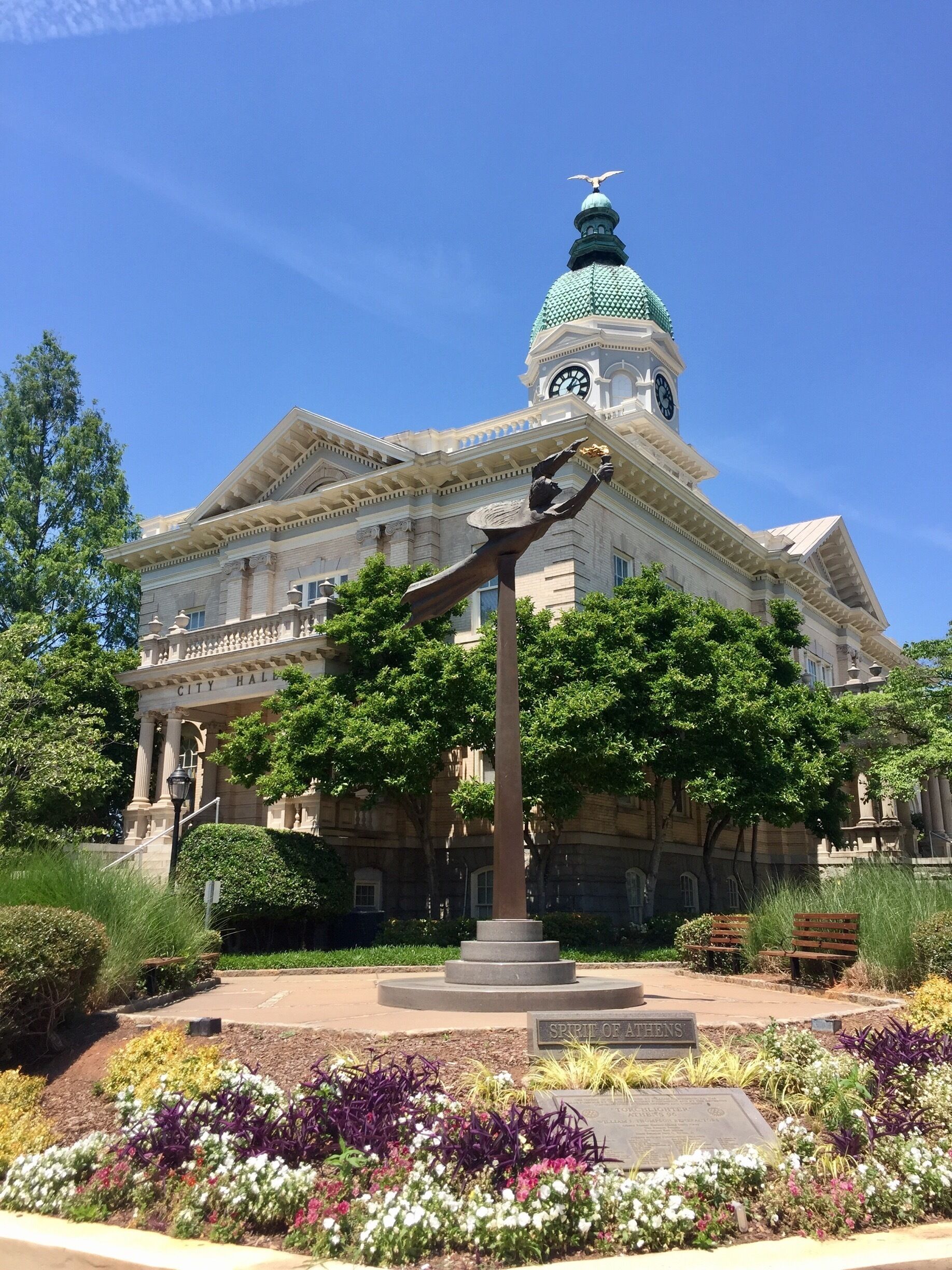 Built with funds appropriated in 1845. Athens City Hall was built to provide a market on the ground floor where meat was sold. The building also housed the calaboose (jail), and the hall itself was used not only for political meetings, but for theatrical performances by native talent and traveling barnstormers.

The ground floor is constructed of Lexington limestone and the upper floors are of brick with limestone accents. The building still houses the Mayors office. 