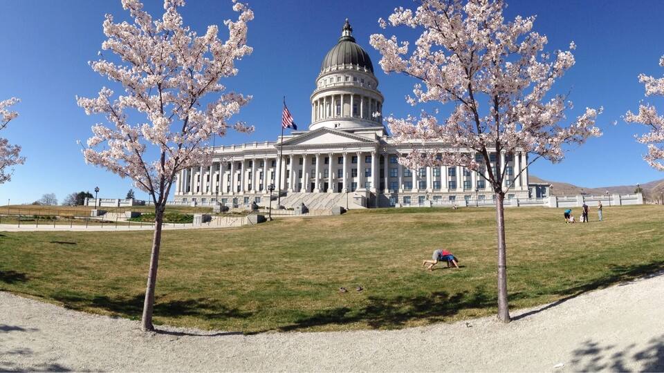 Beautiful Day with my family at the Utah State Capital