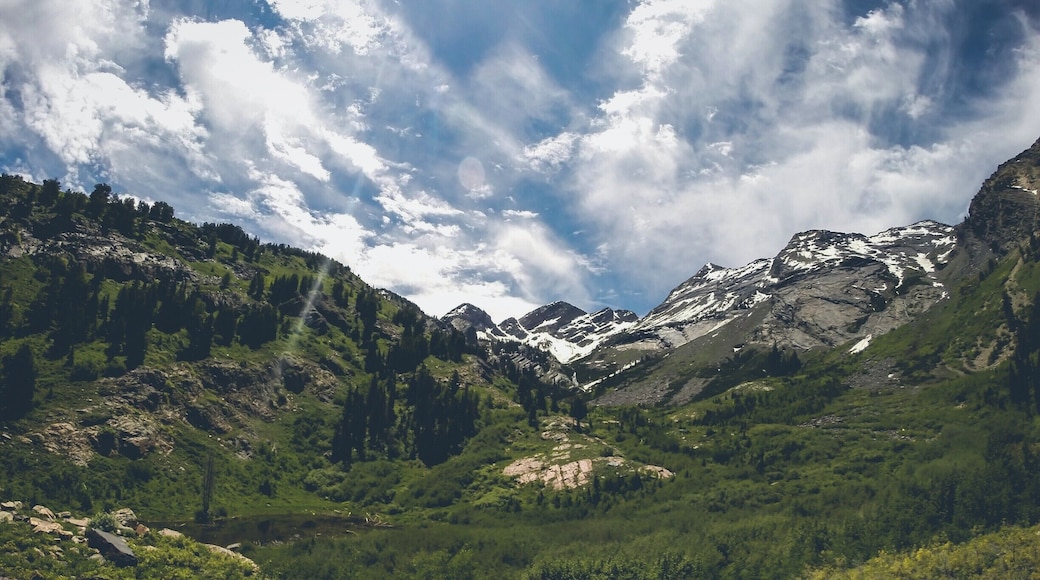 #hiking
Halfway up northern Utah's Big Cottonwood Canyon is the trail head for the popular Lake Blanche. Only a few yards to the right is the lesser taken Broad Forks Basin trailhead. With steep elevation climbs, this short hike rewards your effort with stunning views. For those looking to extend your hiking, you can continue and connect to Lake Blanche (eventually).